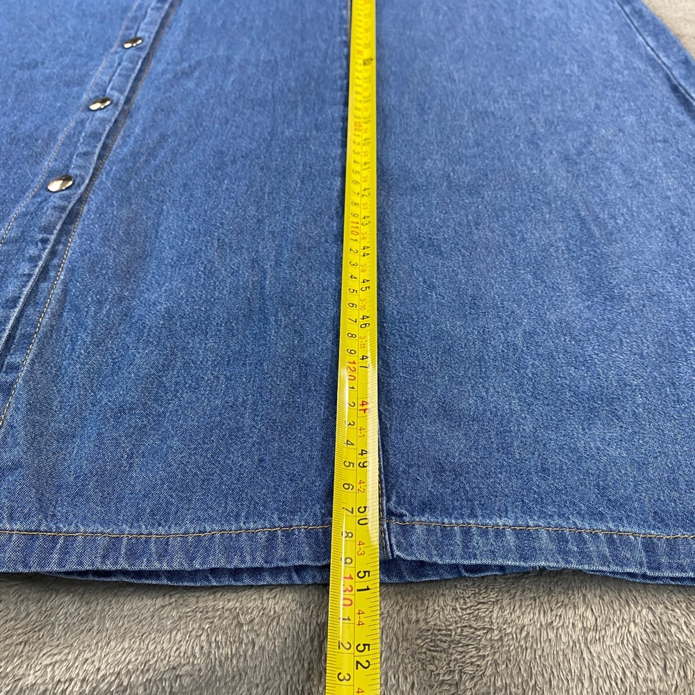 Bedford Fair Denim Dress Womens 20W Blue Button Front Maxi Sleeveless V-Neck USA - Picture 7 of 9